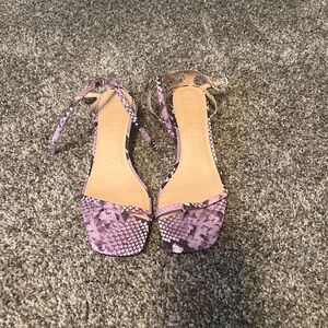 J. Crew Purple Snakeskin kitten heel Sandals